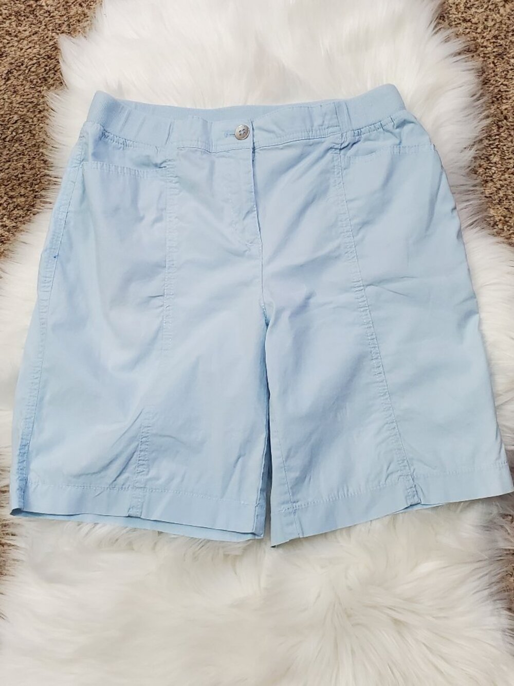 Chico's Fitigues Christa Bermuda Shorts Ice Blue Size 0 (4)